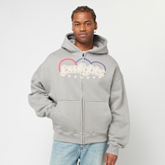 Low Lights Studios Three Ring Logo Zip Hoodie Concrete grijs