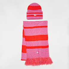 New Era Stripe Scarf Beanie Set (2 Piece) multicolor