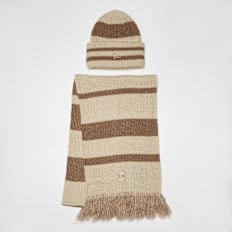 New Era Stripe Scarf Beanie Set (2 Piece) multicolore