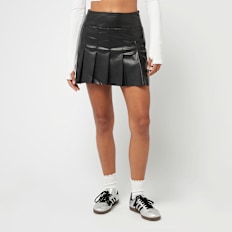 Urban Classics Ladies Synthetic Leather Pleated Skirt zwart