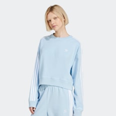 adidas Originals 3-strepen crop sweatshirt blauw