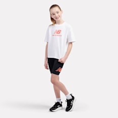 New Balance Stacked Logo Tee And Cycle Short Set noir