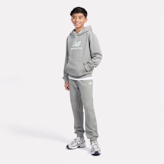 New Balance French Terry Stacked Logo Hoodie szary