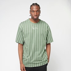 Karl Kani SIGNATURE PINSTRIPE TEE green/white verde