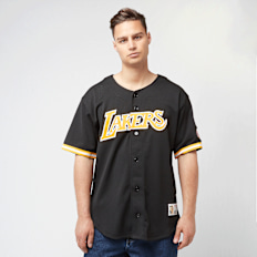 Mitchell & Ness NBA On the Clock Mesh Button Front Vintage Logo LA Lakers preto