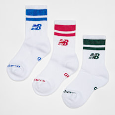 New Balance 3 PACK - Kids Everyday Stripe Midcalf Socks branco