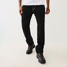 True Religion Ricky Super T Pick Stitch Straight Jeans negro