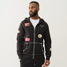 True Religion Patch Big-T Zip Hoodie zwart