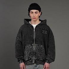 SNIPES S Emblem Inside Out Oversized Zip Hoodie schwarz