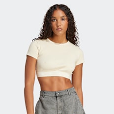 adidas Originals Top côtelé beige