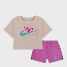 Nike Wild Flower Jersey French Terry Shorts Set rosa