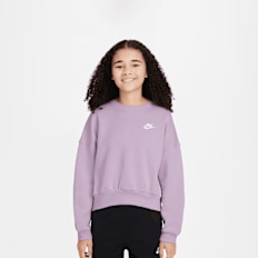 Nike Sportswear Club Fleece Boxy Crew Low Brand Read lila