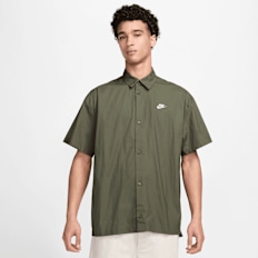 Nike   Club Shortsleeve Button Oversize Shirt zielony