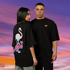 MCM x SNIPES Flamingo T-Shirt zwart