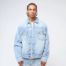 True Religion Super T Oversized Denim Jacket bleu