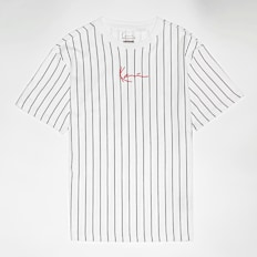Karl Kani Small Signature Essential Pinstripe Tee Junior blanc