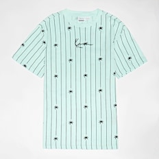 Karl Kani Signature Palm Pinstripe T-Shirt Junior türkis