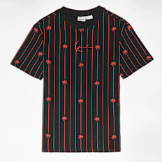 Karl Kani Signature Palm Pinstripe T-Shirt Junior schwarz