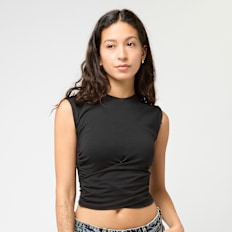 Urban Classics Ladies Cropped Wrapped Top white negro