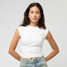 Urban Classics Ladies Cropped Wrapped Top white blanco