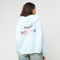New Balance REIMAGINED FLEECE OVERSIZED HOODIE frosted glass blau
