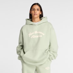 New Balance Linear Heritage Fleece Long Hoodie groen