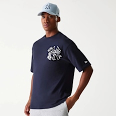 New Era MLB New York Yankees Floral Graphic Oversized Tee bleu