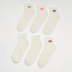 adidas Originals 6 PACK - adicolor Trefoil Ankle Socken weiß