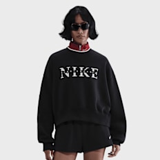 Nike W NSW PHNX FLC CREW GLS black rosa