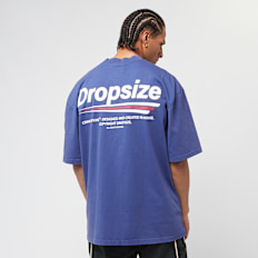 DropSize Heavy Oversized Three Lines Back T-Shirt azul
