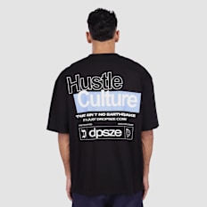 DropSize Heavy Oversize Hustle Culture T-Shirt noir