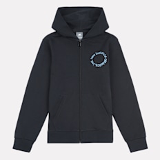 New Balance Circular Logo Full Zip Hoodie nero
