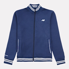 New Balance Double Knit Full Zip Funnel Top blau