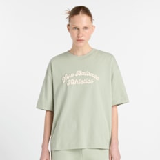 New Balance LINEAR HERITAGE OVERSIZED T-SHIRT green verde