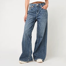 True Religion Embroidery Jessie Super Baggy blau