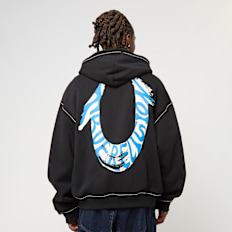 True Religion HS PAINT CINCHED BIG T ZIP UP JET BLACK schwarz