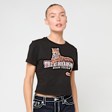 True Religion Crystal Leopard Baby Tee nero