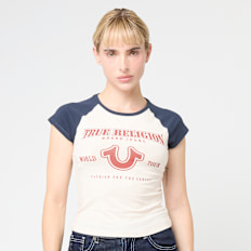 True Religion Raglan Baby Tee beige