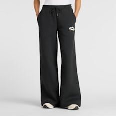 New Balance Linear Heritage Fleece Wide Leg Pant negro