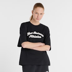 New Balance Linear Heritage Oversized T-Shirt schwarz