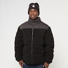Urban Classics Fabric Mix Teddy Puffer Jacket black giallo