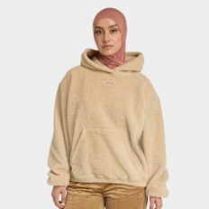 adidas Originals Essentials Teddy Crop Hoodie beige