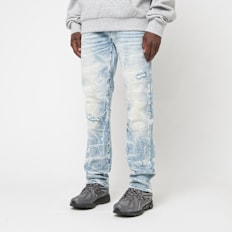 Smoke Rise Crystal Effect Washed Jeans bleu