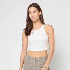 Urban Classics Ladies Cropped Rib Top weiß