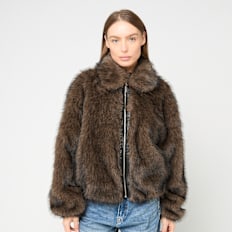 Karl Kani Metal Signature Faux Fur Jacket marrone
