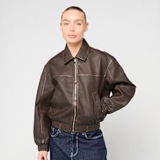 Decibel Oversized Cropped Jacket castanho