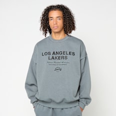 New Era NBA Linear Graphic Boxy Crew Los Angeles Lakers grigio