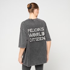 Felicious Vinatge Oversize T-Shirt Rhinestones grijs