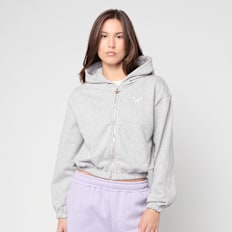 Felicious Cropped Terry Zip Hoodie grijs