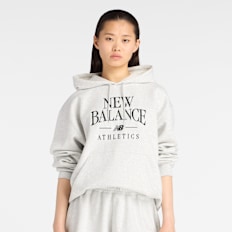 New Balance Linear Heritage Fleece Hoodie grijs